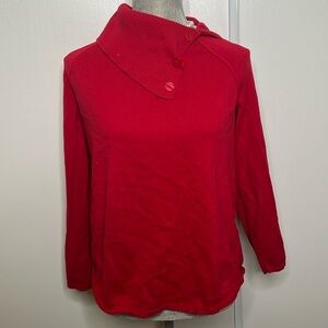 Karen Scott red knitwear button turtleneck